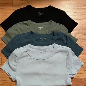 Old Navy Women's Short Sleeve Tees - Black, Green, Teal, Light Blue